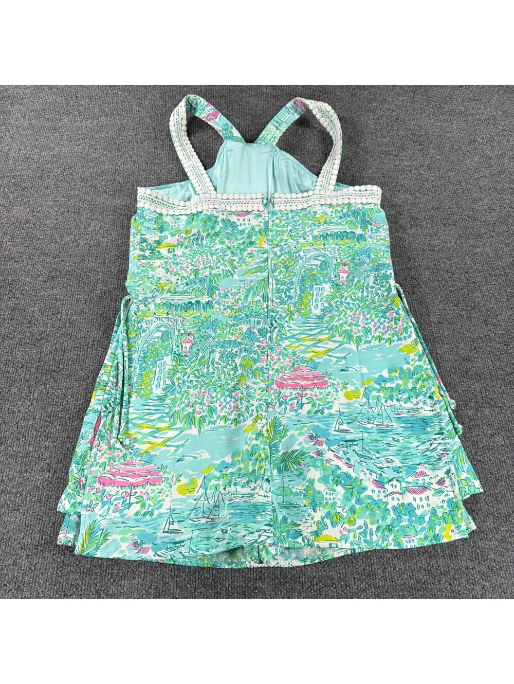 Lilly Pulitzer Romper Womens Multicolor Donna Skort Dress Halter Lace Pockets- 8 - Picture 6 of 9